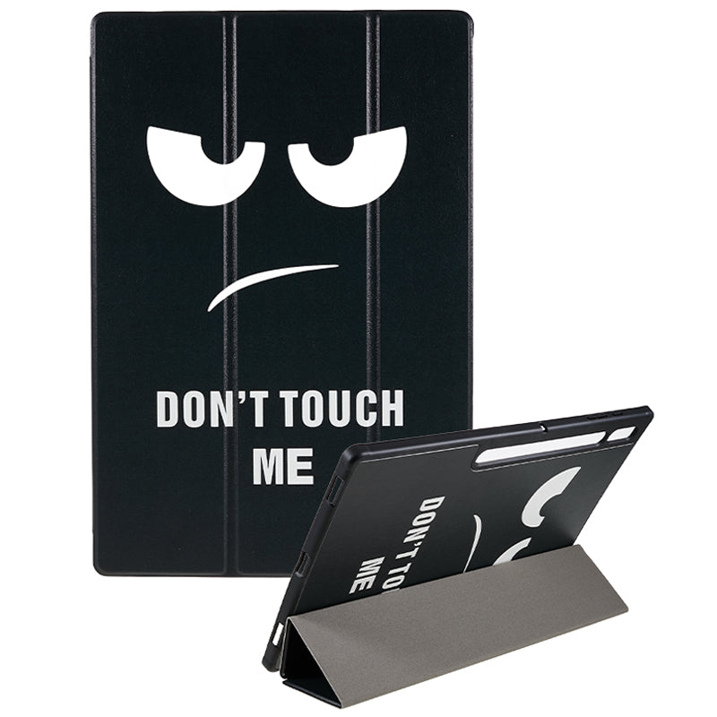 For Samsung Galaxy Tab S8 Ultra Trifold Stand Tablet Case PU Leather Pattern Printing Cover - Don't Touch Me For Samsung Galaxy Tab S8 Ultra Trifold Stand Tablet Case PU Leather Pattern Printing Cover - Don't Touch Me